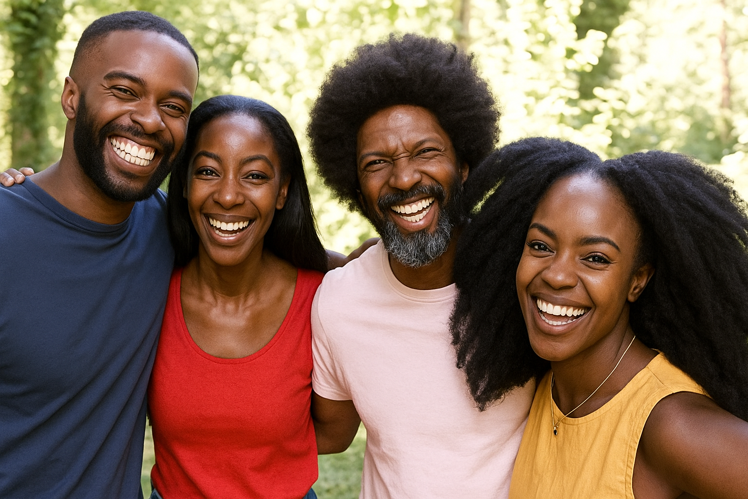 Beautiful black couples happy smiling - original image - SarahBlessed